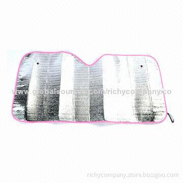 Car sunshade, made of foam with aluminum foil coating